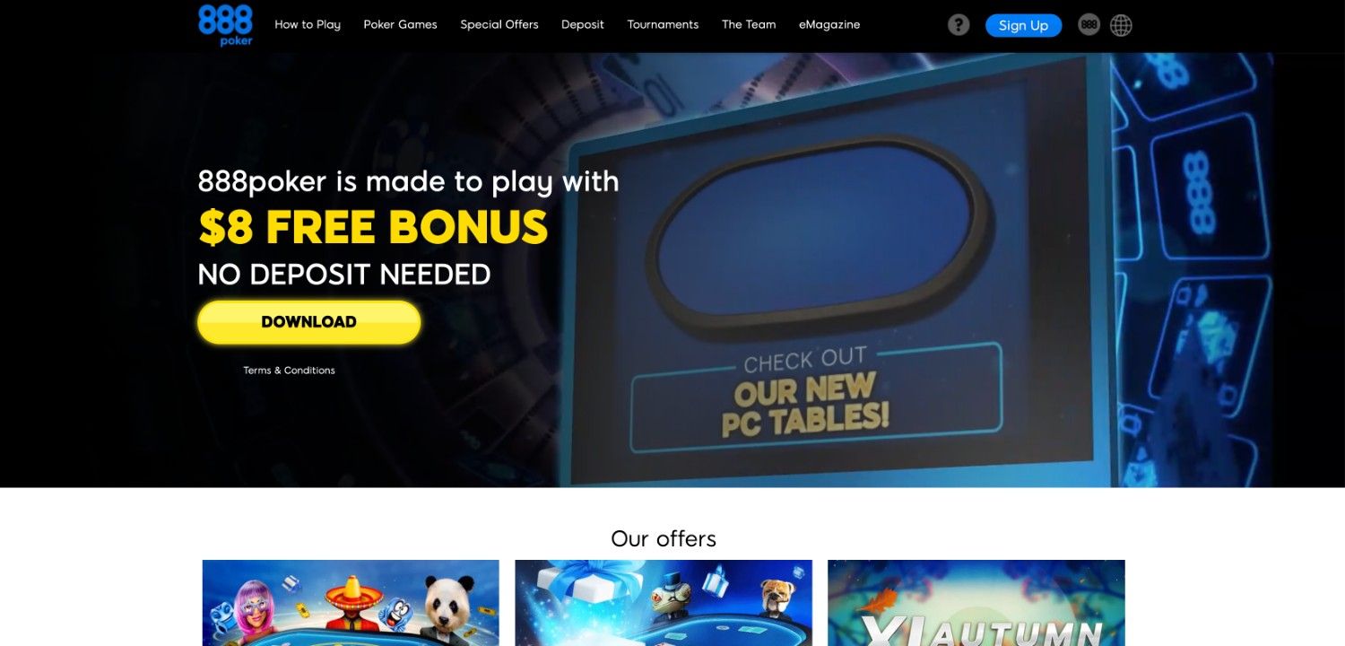 888poker homepage screenshot
