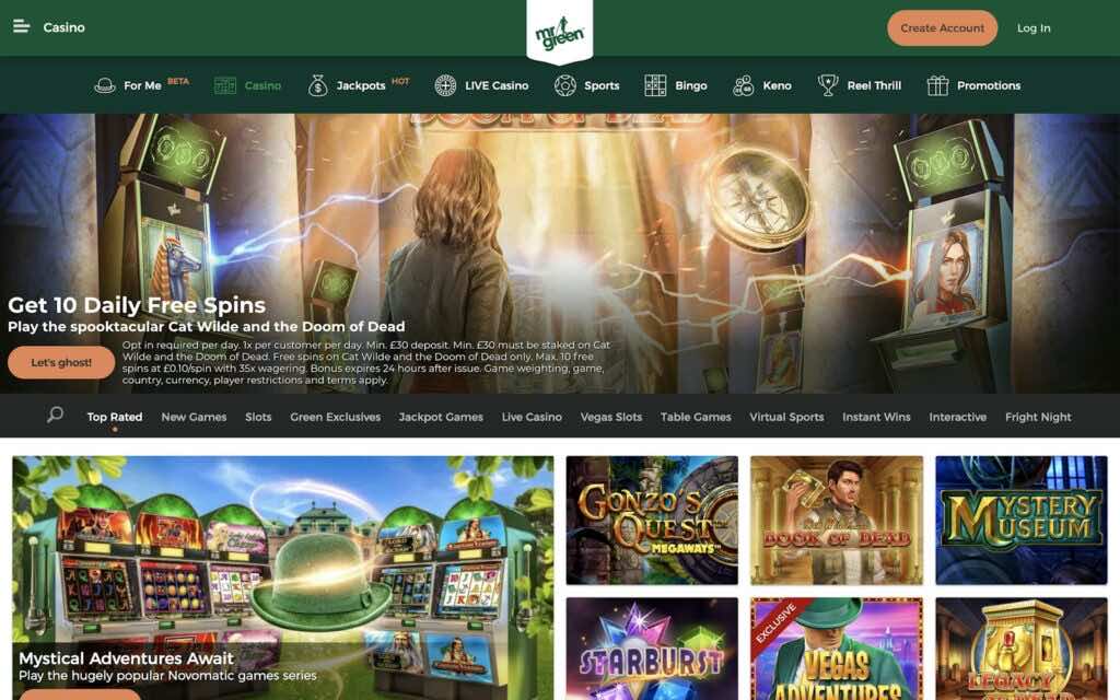 Mr Green homepage screenshot