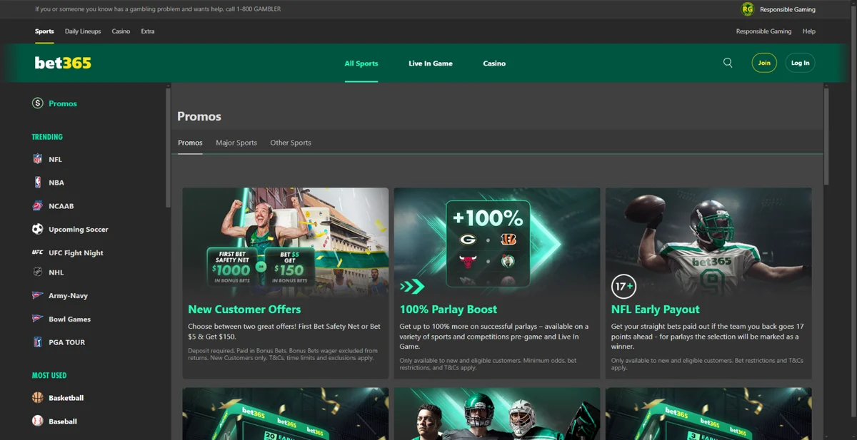 bet365 homepage screenshot