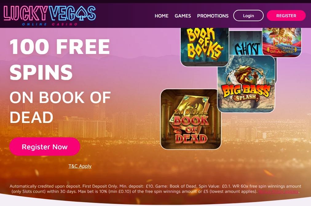 Lucky Vegas homepage screenshot