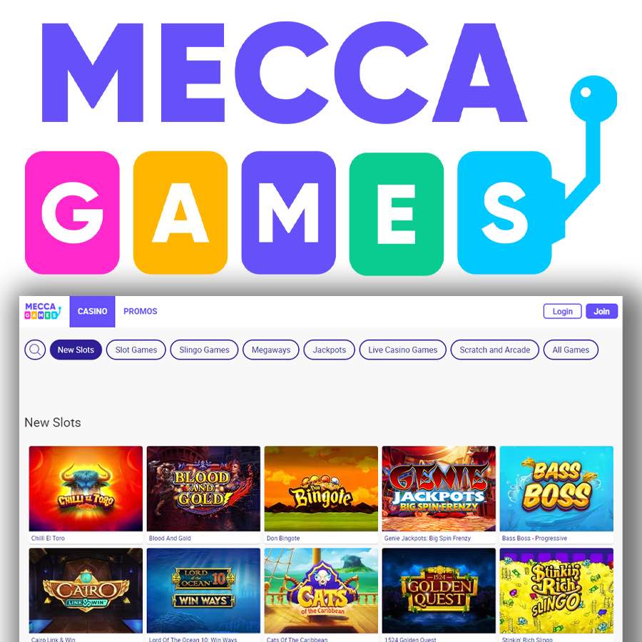 Mecca Games homepage screenshot