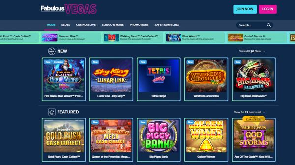 Fabulous Vegas homepage screenshot
