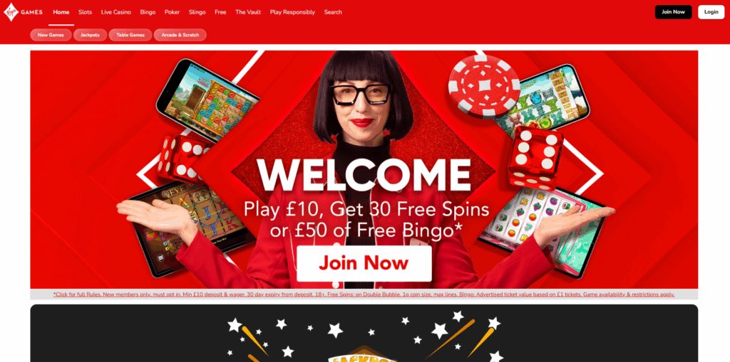 Virgin Games homepage screenshot
