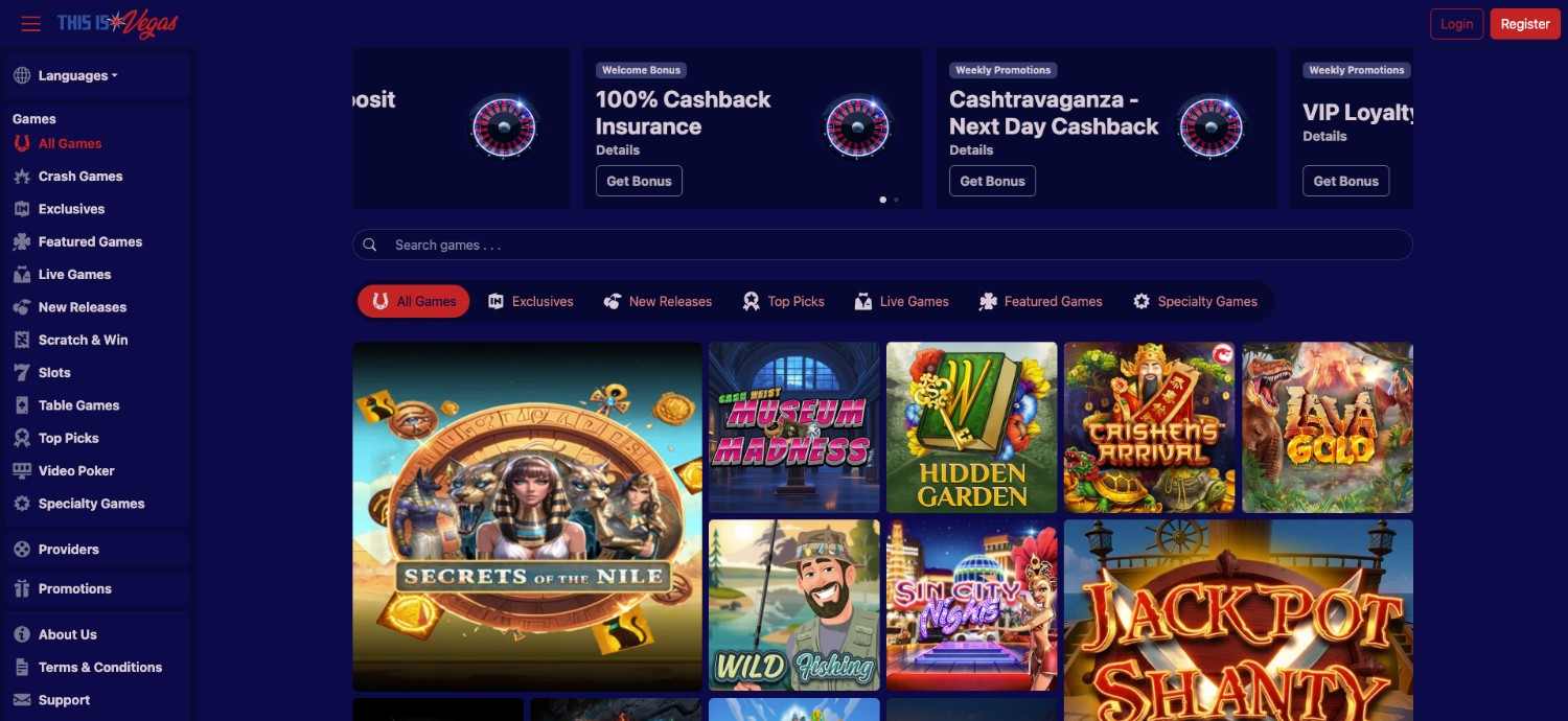 This Is Vegas homepage screenshot