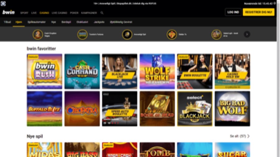 bwin homepage screenshot