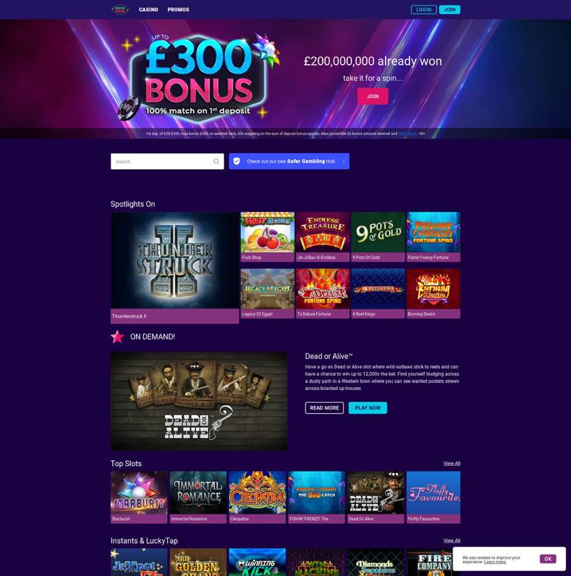 Magical Vegas homepage screenshot